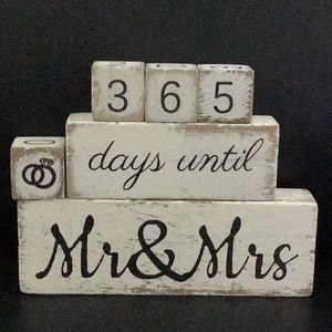 Mr. and Mrs. mini wedding blocks – countdown